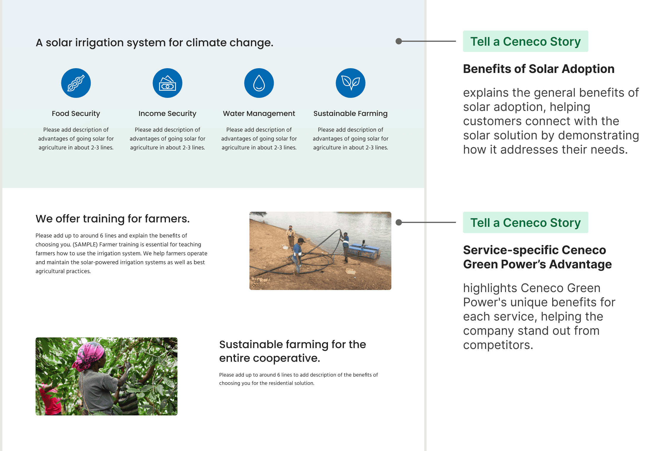 Ceneco Green Power service detail page final design section 2