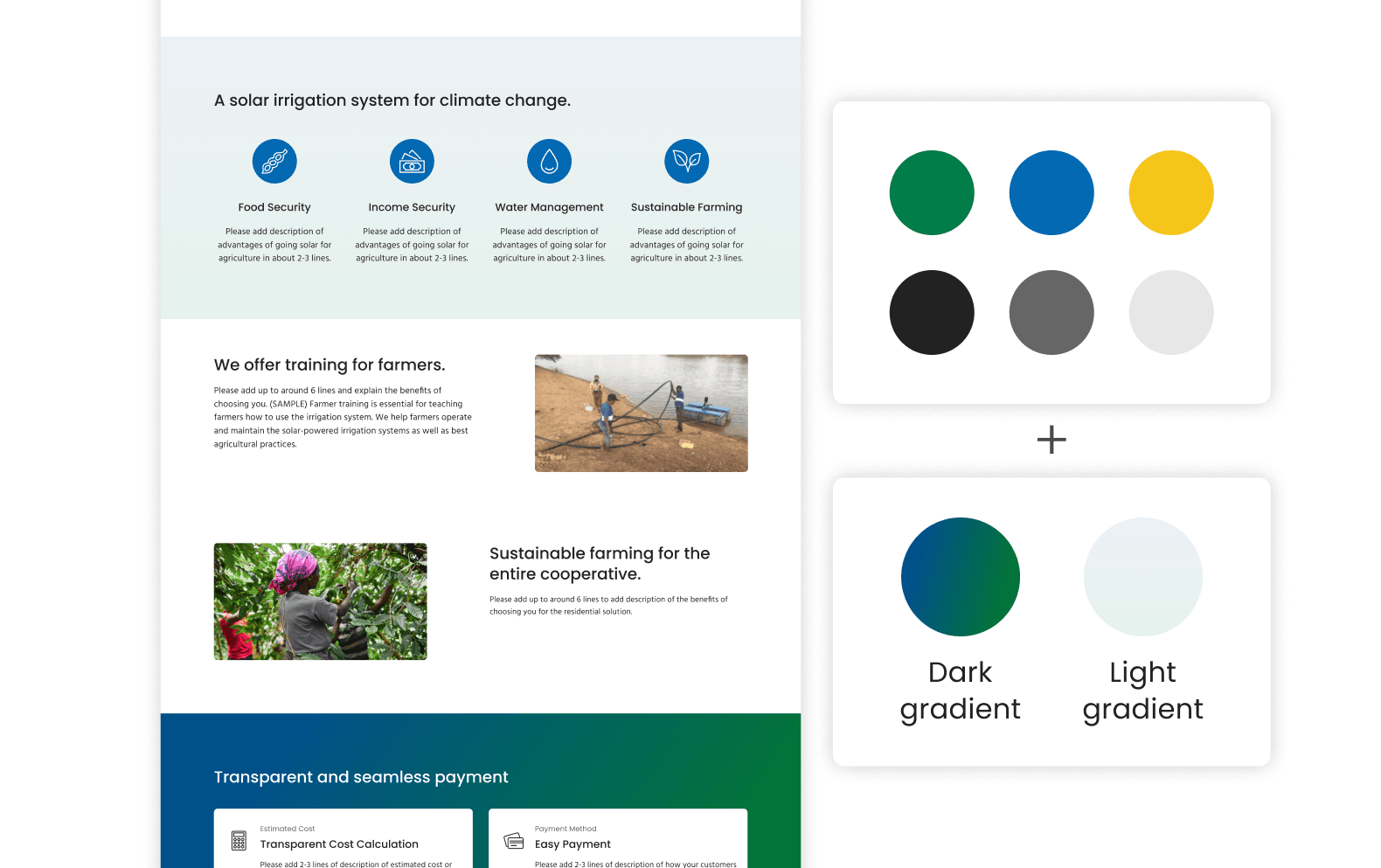 Improved design with gradient-accented backgrounds
