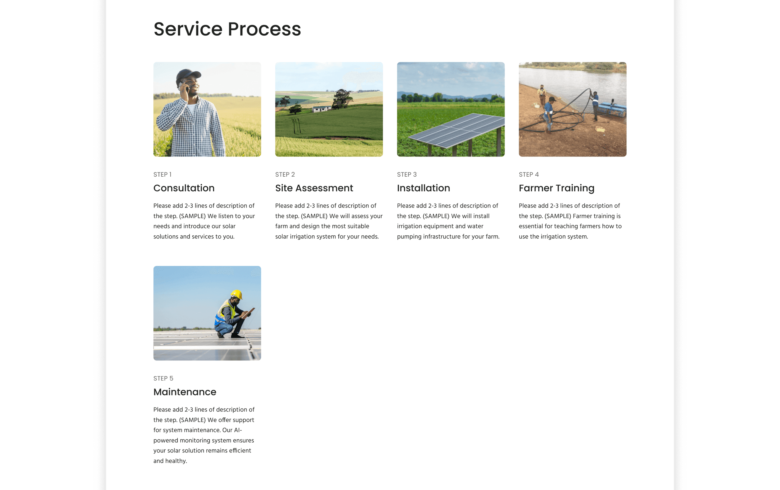 Version 1 service process design