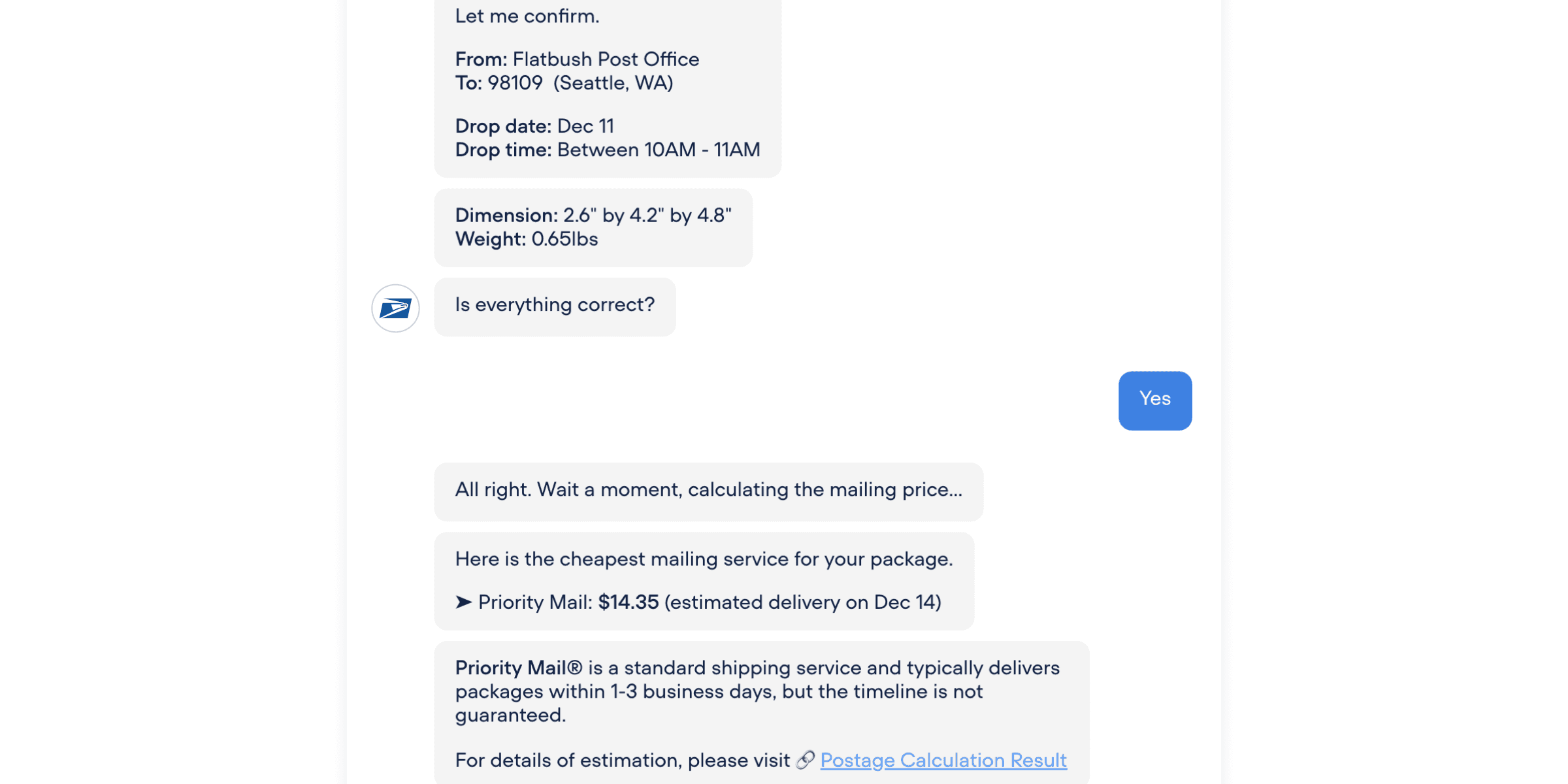 USPS Package Price Consultant preview