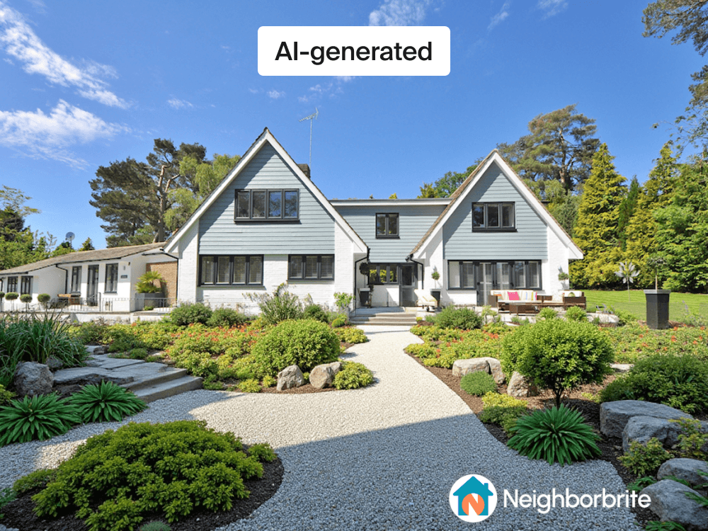 AI-generated landscaping concept after Neighborbrite