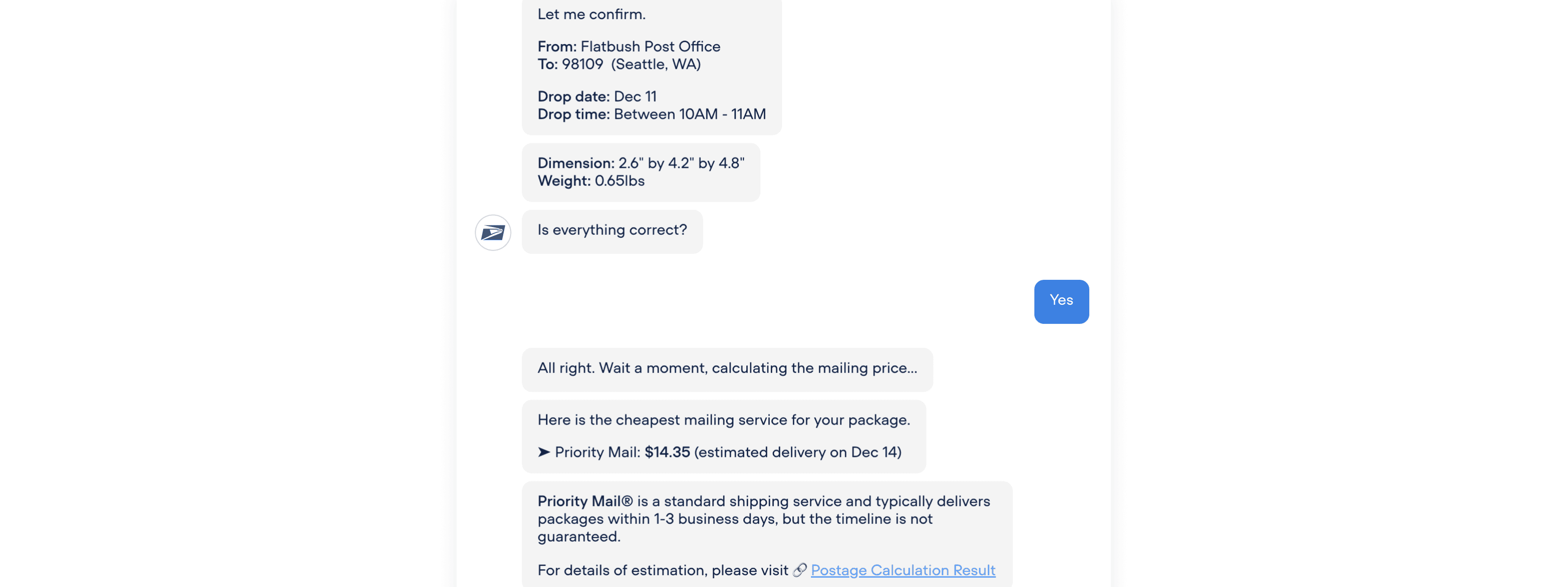 USPS Package Price Consultant hero image